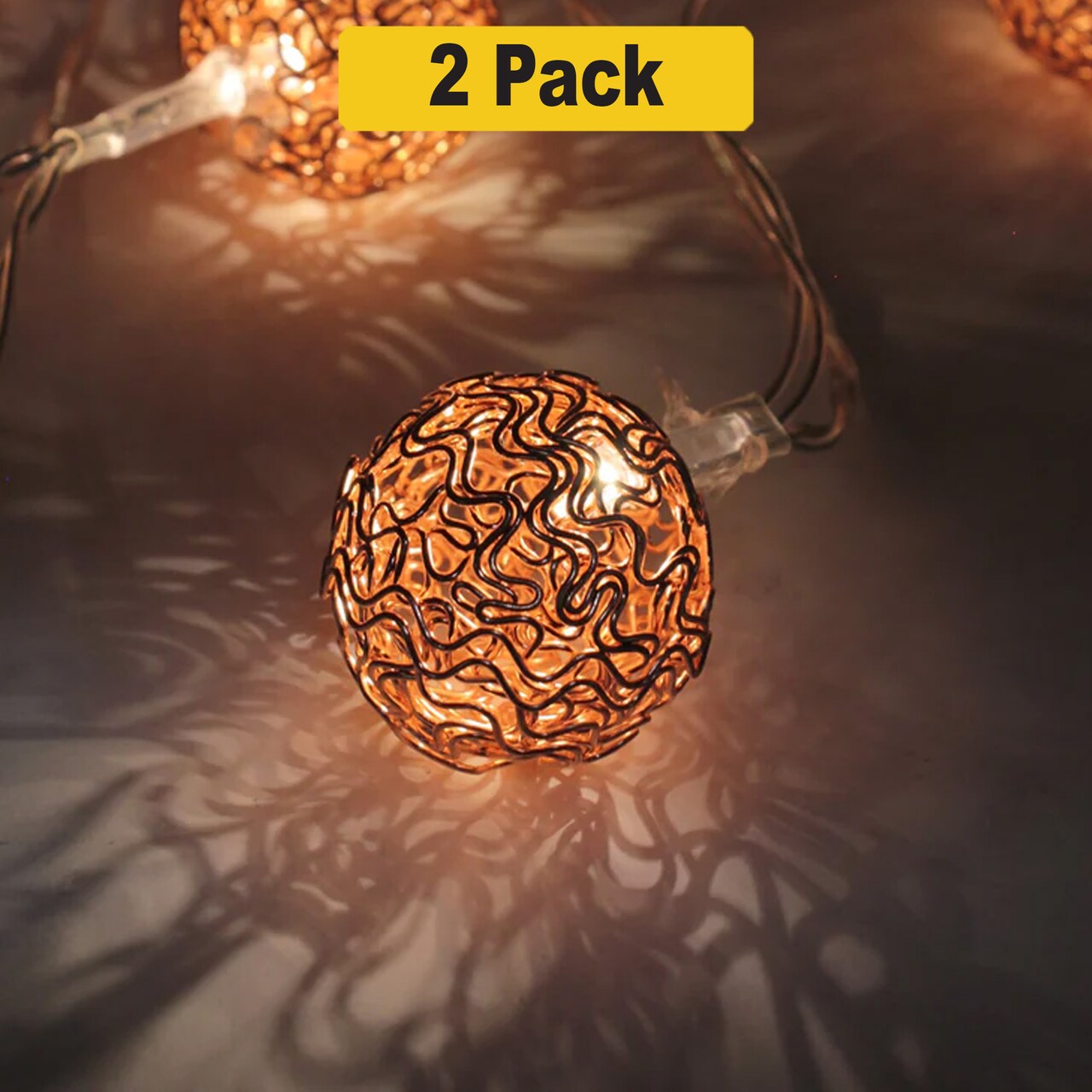 Chic Rose Gold Woven Copper Fairy Lights — Battery Operated for Any Space